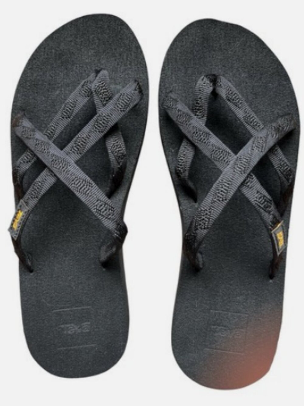 Teva Olowahu Women's Strappy Black Synthetic Sandals Size 8 Slip On LightweightT